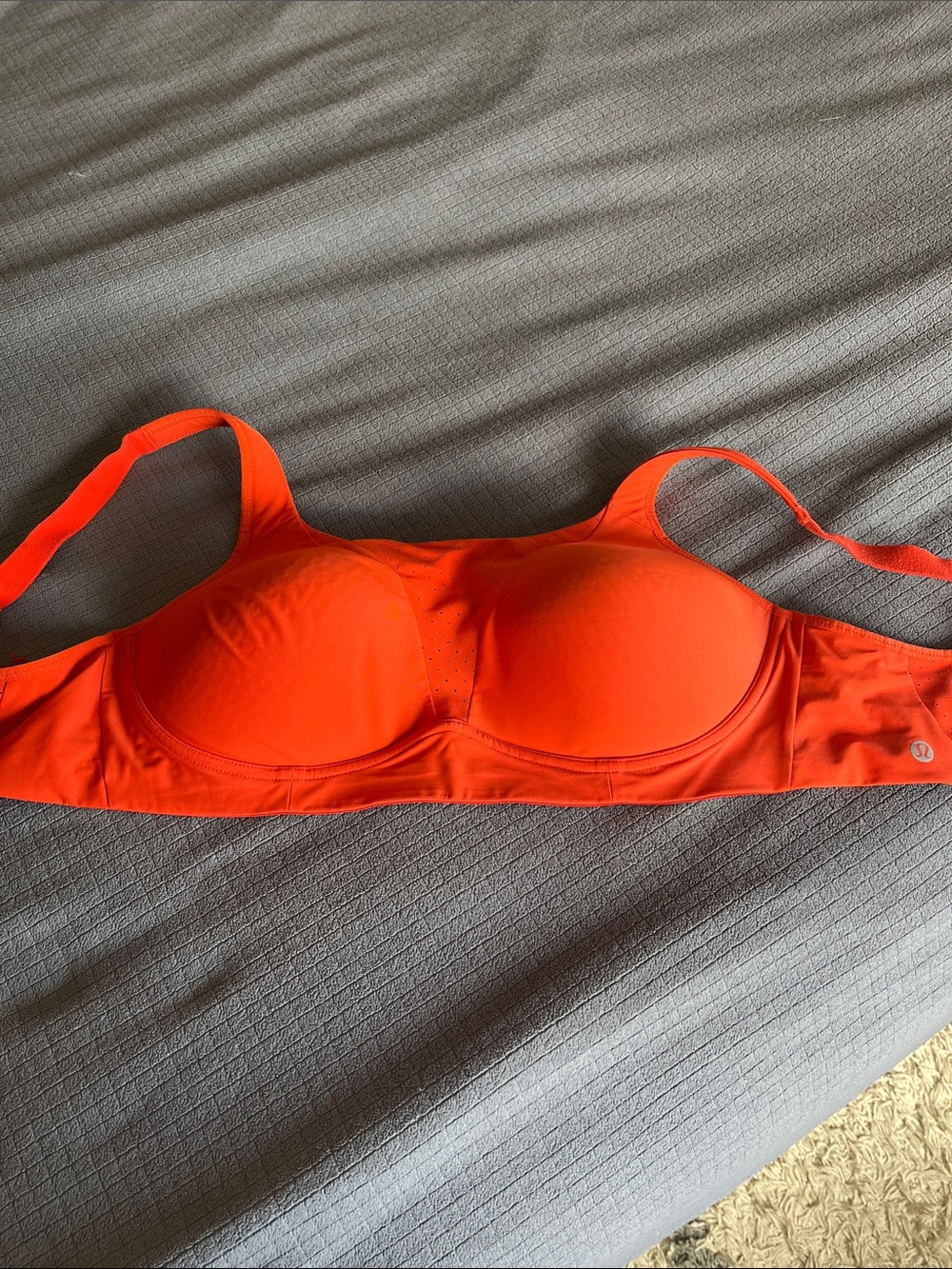 Lululemon Orange Full-Support Run Times Sports Bra - Picture 2 of 5
